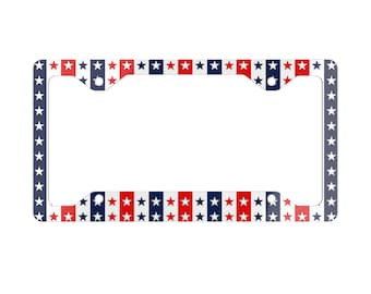 Patschischer Metall-Nummernschildrahmen, 4. Juli Autorahmen, amerikanischer Autorahmen, USA-Autozubehör, Unabhängigkeitstag
