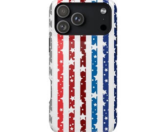 iPhone 17 Case American Flag – Patriotic USA Stars Stripes Phone Case, Red White Blue Cover, 4th of July, Memorial Day, Veterans Day