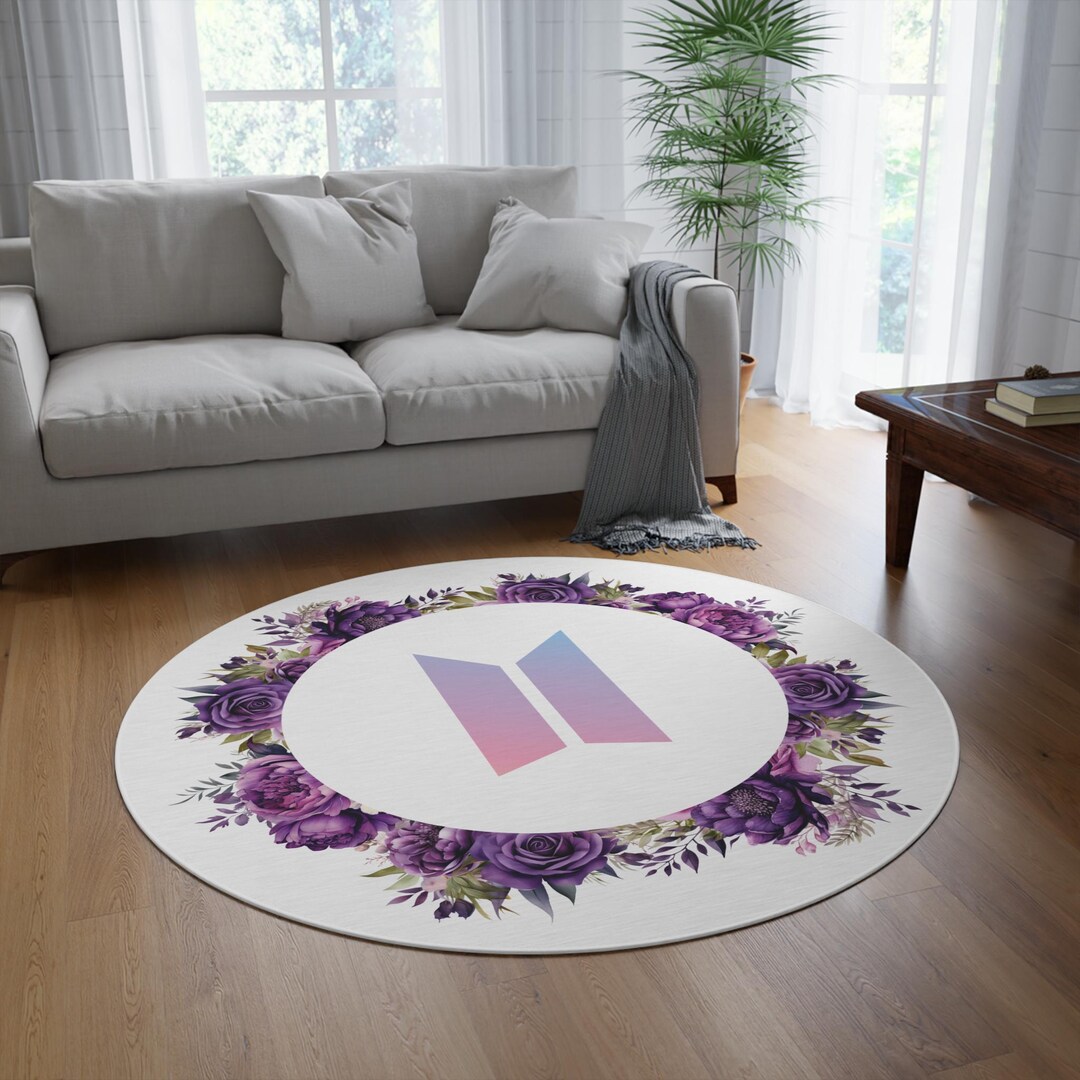 Kpop Rug K-pop Fan Art Round Rug, Kpop Home Decor, Kpop Room Decor, Star Seller ...