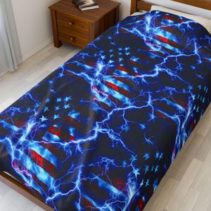patriotic home decor, Tiny TV blanket, Extra Soft blanket, gift for patriot, gift for veteran, patriotic room decor