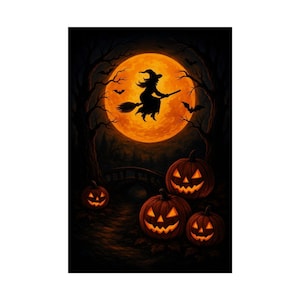 Halloween poster, Spooky poster, Ghost poster, Pumpkin poster,  Scary poster, Creepy poster, Poster decor, Witch poster, Horror poster