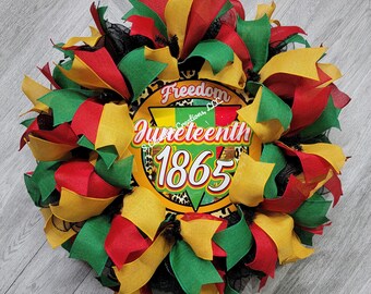 Juneteenth Celebration Wreath, Juneteenth Front Door Decor, Black History Month Decor, Celebrate Juneteenth Decor, Kwanzaa Home Decor