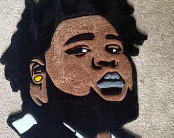 Custom Rod Wave Tufted Rug | Rap Rug | Hip Hop Wall Art | Custom Portrait Rug | Handmade Music Decor | Rod Wave Gift for Fans