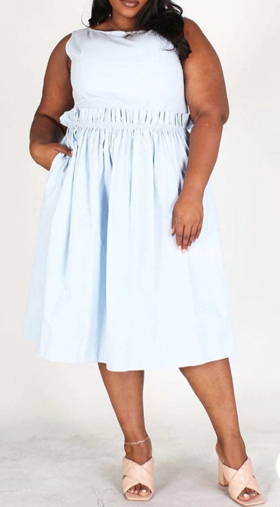 Plus size fit and flare midi dress
