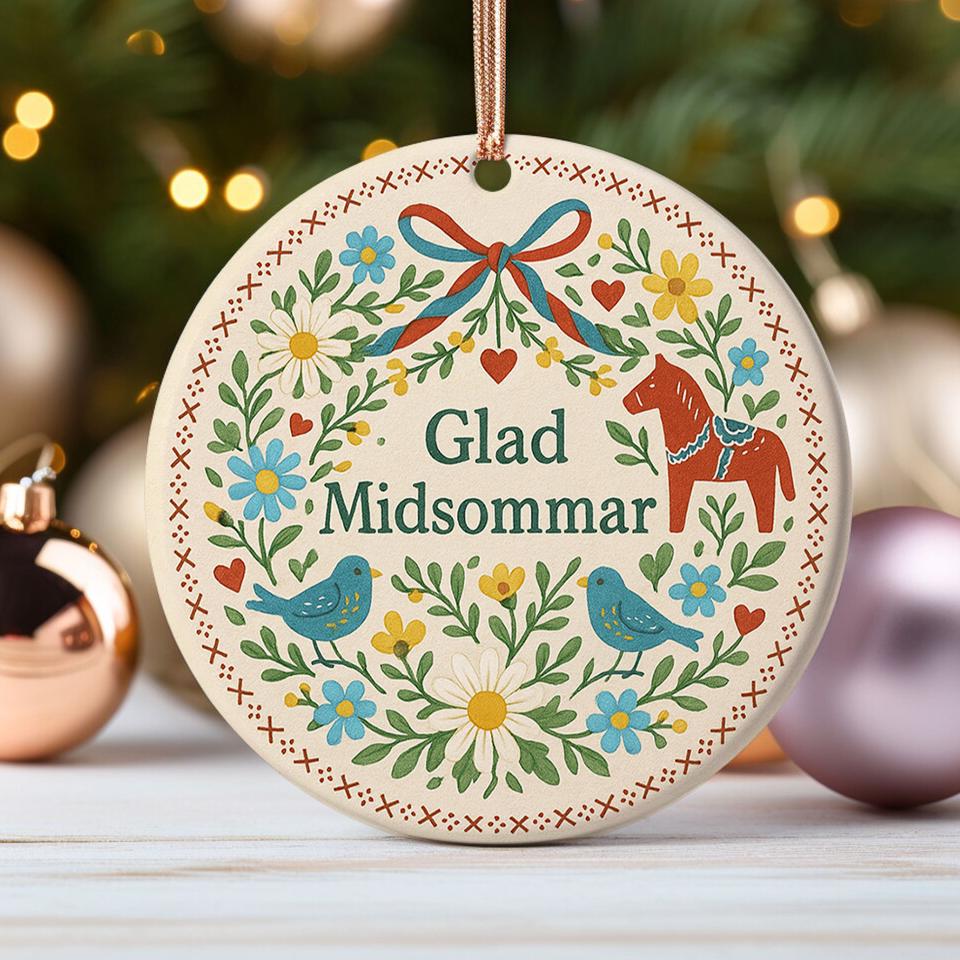 【ひまわり さま】vintage ornament ❀ かわいい 赤いおうち Glad Midsommar Ornament Swedish Folk Art Decoration Scandinavian