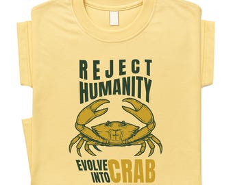 Funny Crab T-Shirt Gift for Crustacean Lover Marine Animal Tee for Him Her Ocean Creature Shirt Meme Inspired Graphic Coastal Sea Life Top
