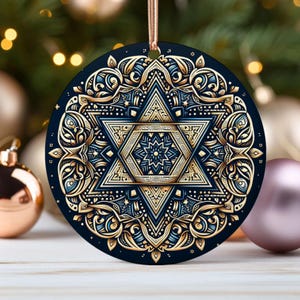 Christmas Ornament Jewish Star of David Hanukkah Ornament Elegant Chanukah Decor Gift for Jewish Family 2023 Gift Exchange Idea Coworker