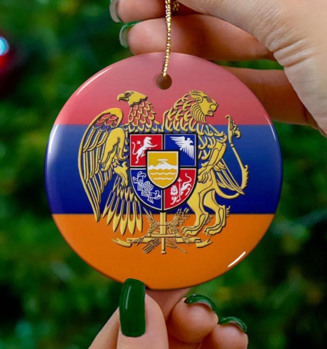 Armenian Flag Ornament Armenian Coat Of Arms Armenian Gift Heritage