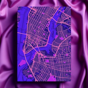 Carnet cartonné personnalisé A5 carte néon carte de la ville - Carnet de voyage pour New York, Tokyo, Londres et Paris | Cadeau pour les voyageurs