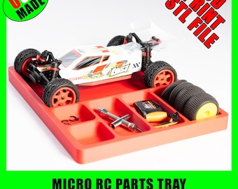 Micro RC Parts Tray STL File: 3D Printable Organizer (Digital Download)