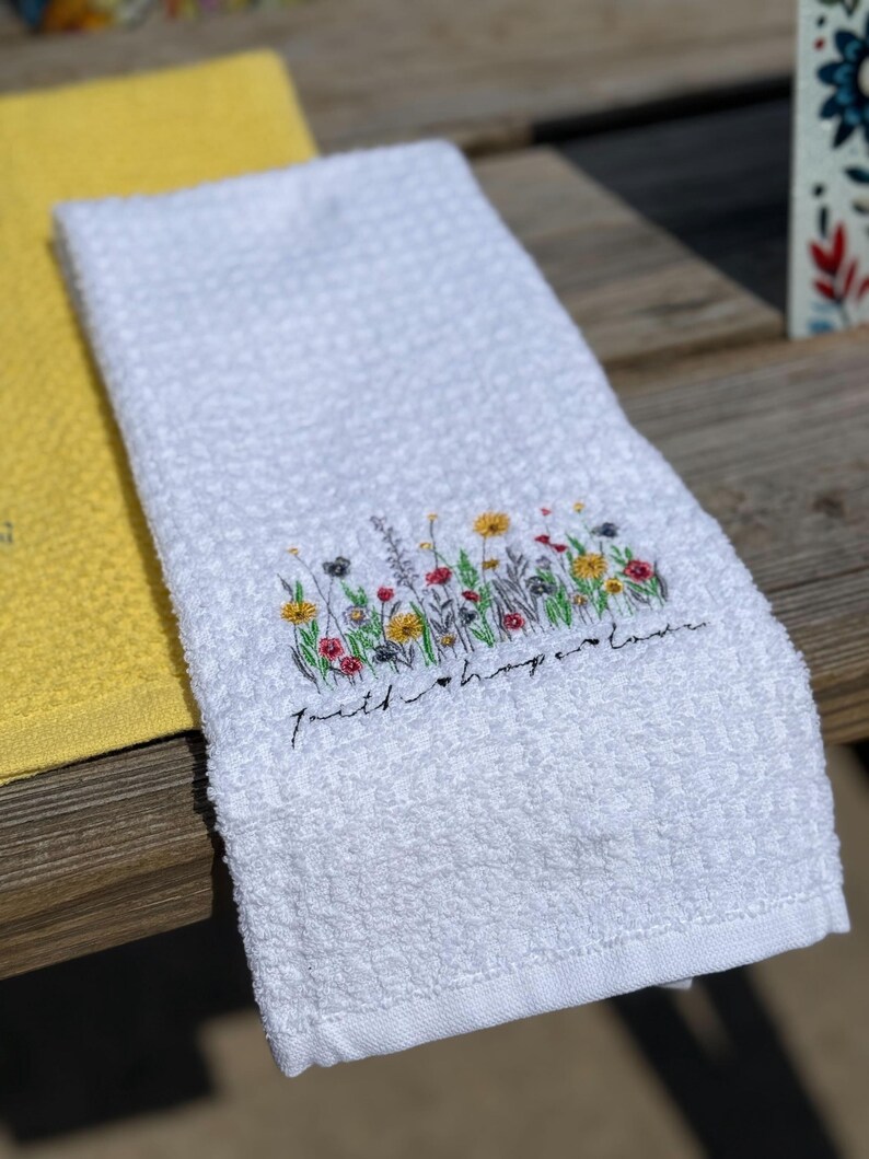 Custom Embroidered Kitchen Hand Towels Etsy