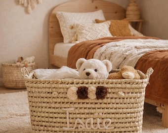 Customizable storage trunk for a nursery, toy chest in doum or wicker