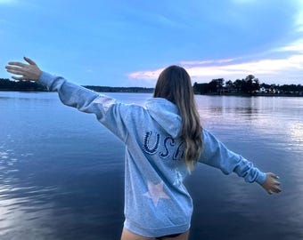 American Flag Patchwork hoodie