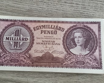 1 Milliarde Milliarde Pengo Ungarn 1946 Banknote Ungarn