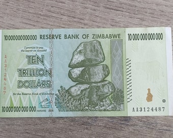 10 Billionen Dollar Simbabwe 2008 Banknote Pick 88