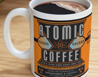 Taza de café atómica Taza de café retro vintage Marca de café ATOMIC AGE
