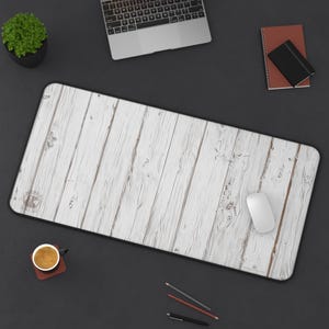 Alfombrilla de escritorio con veta de madera, alfombrillas de ratón para juegos, alfombrillas de ratón con estampado de madera blanqueada, regalo para escritorio, protector de almohadilla de escritorio grande para el hogar y la oficina