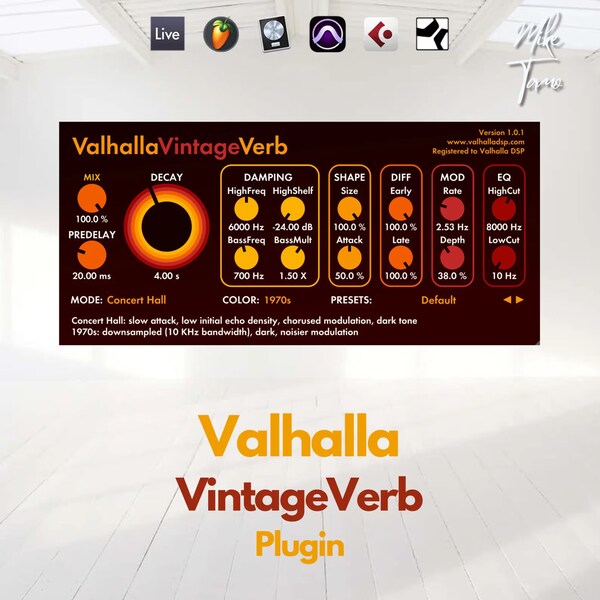 ValhallaVintageVerb 4.0.5 - Licenza ufficiale: plugin audio per l'elaborazione del suono professionale!