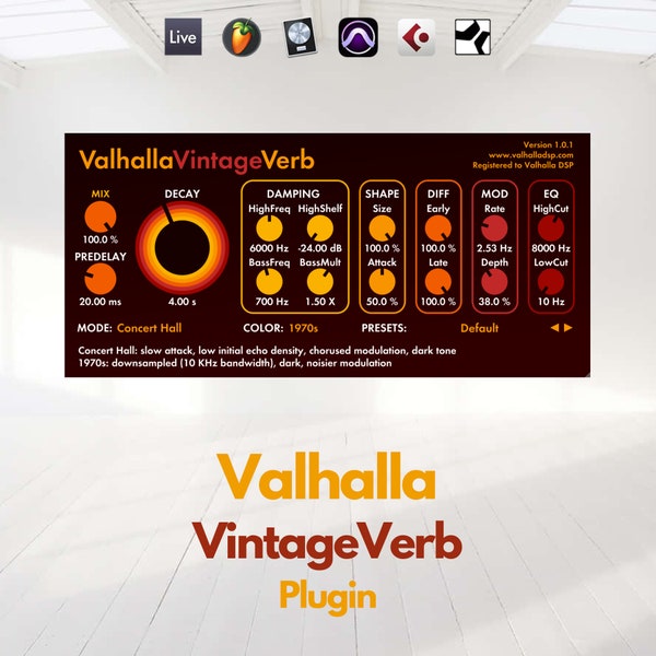 ValhallaVintageVerb 4.0 - Official License: Audio plugin for professional sound processing!