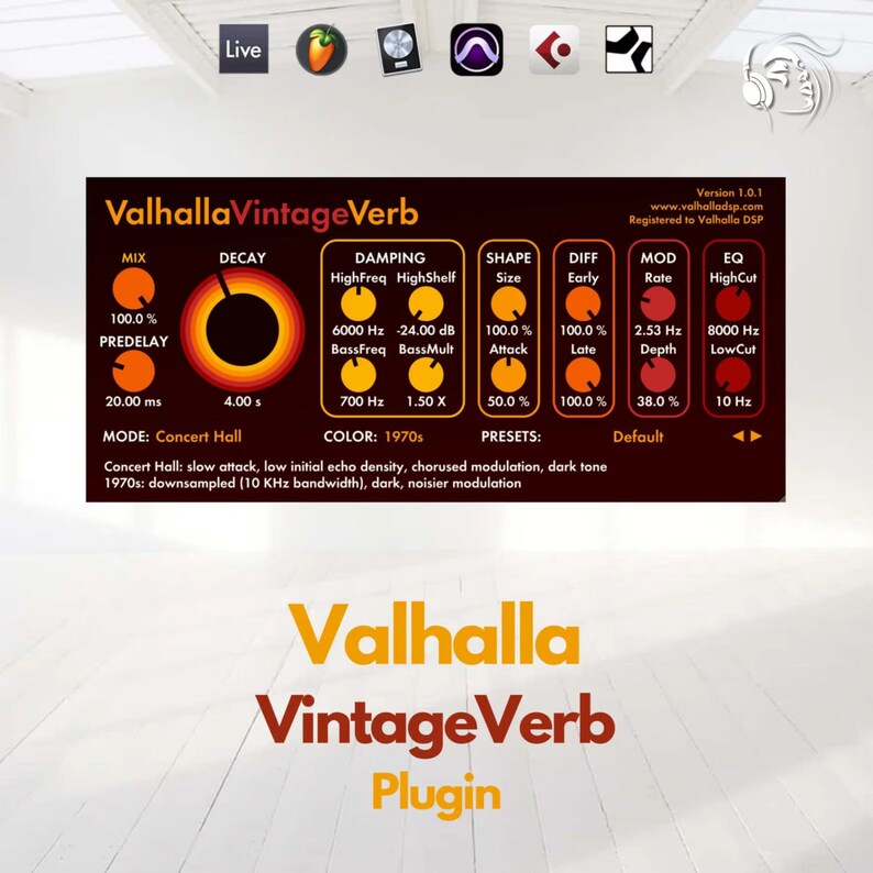 ValhallaVintageVerb 4.0.5 Official License: Audio plugin for professional sound processing image 1