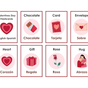 Spanisch Englisch Valentinstag Karteikarten!