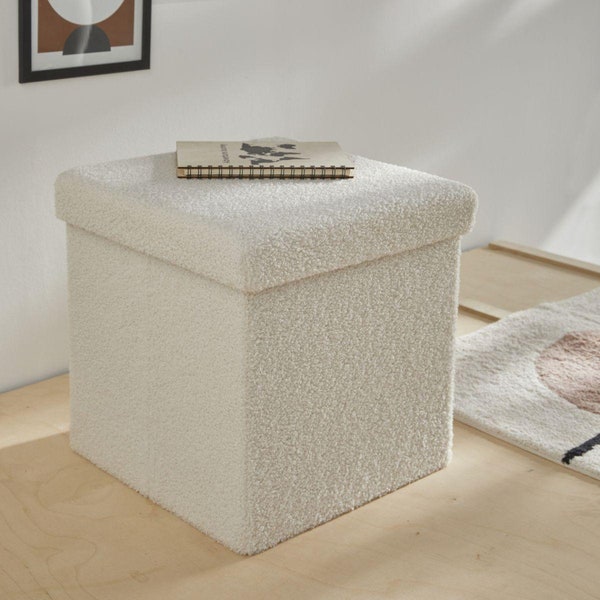 Pouf TEDDY de rangement bouclette