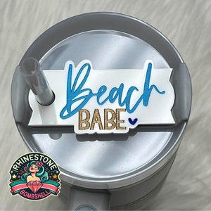 Beach Babe, Stanley Topper, Personalized Stanley Cup, Tumbler Name Tag, Stanley Cup Accessories, Name Tag Stanley H2.0, Name Plate