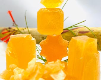 Mango Kohakuto Crystal Candy: Vegan Edible Gemstones, ASMR