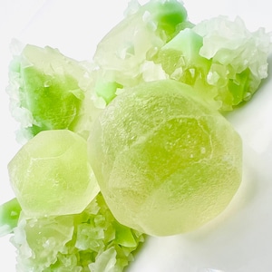 Lime Perdot Kohakuto Citrus Crystal Candy, Edible Gemstones, Gluten Free Vegan Jelly Gummy, Handmade Artisan Wagashi, ASMR