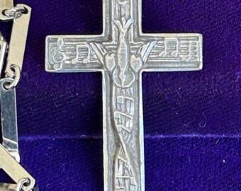 Vintage Silver Tone Vernon G. Wilson Psalms 98:4 Cross Religious