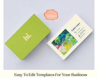 Canva Business Card Template, Easy to Edit Business Template, Printable Business Card, DIY Calling Card, Editable, Canva Card Template
