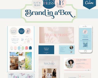 Total Bliss | Feminine Chic Brand Kit Canva Templates for Small Business