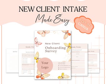 New Client Survey, Onboarding Template, Canva Business Template, Client Welcome Pack Template, Client Questionnaire, Small Business Tools