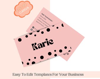 Canva Business Card Template, Easy to Edit Business Template, Printable Business Card, DIY Calling Card, Editable, Canva Card Template