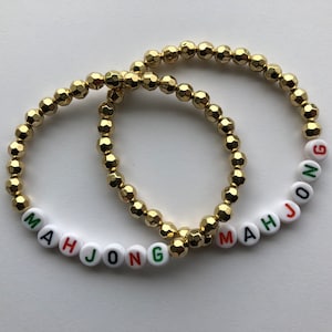 Bracelets de perles personnalisés | Mahjong | Cadeaux | Bijoux | Mahjong |