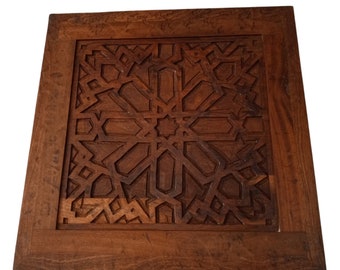 Handcrafted Engraved Ceiling Panel "Cashew Wood" 40" square