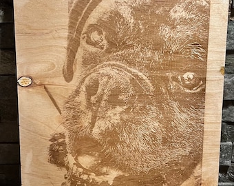 Laser engraved Pet Portraits