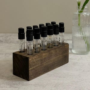 Solid Wood Perfume Sample Holder: Fragrance Organizer