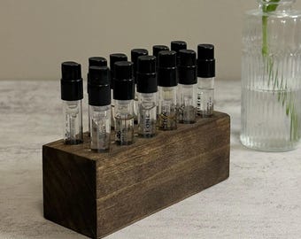 Solid Wood Perfume Sample Holder: Fragrance Organizer