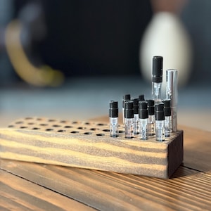 Solid Wood Perfume Sample Holder: Fragrance Organizer