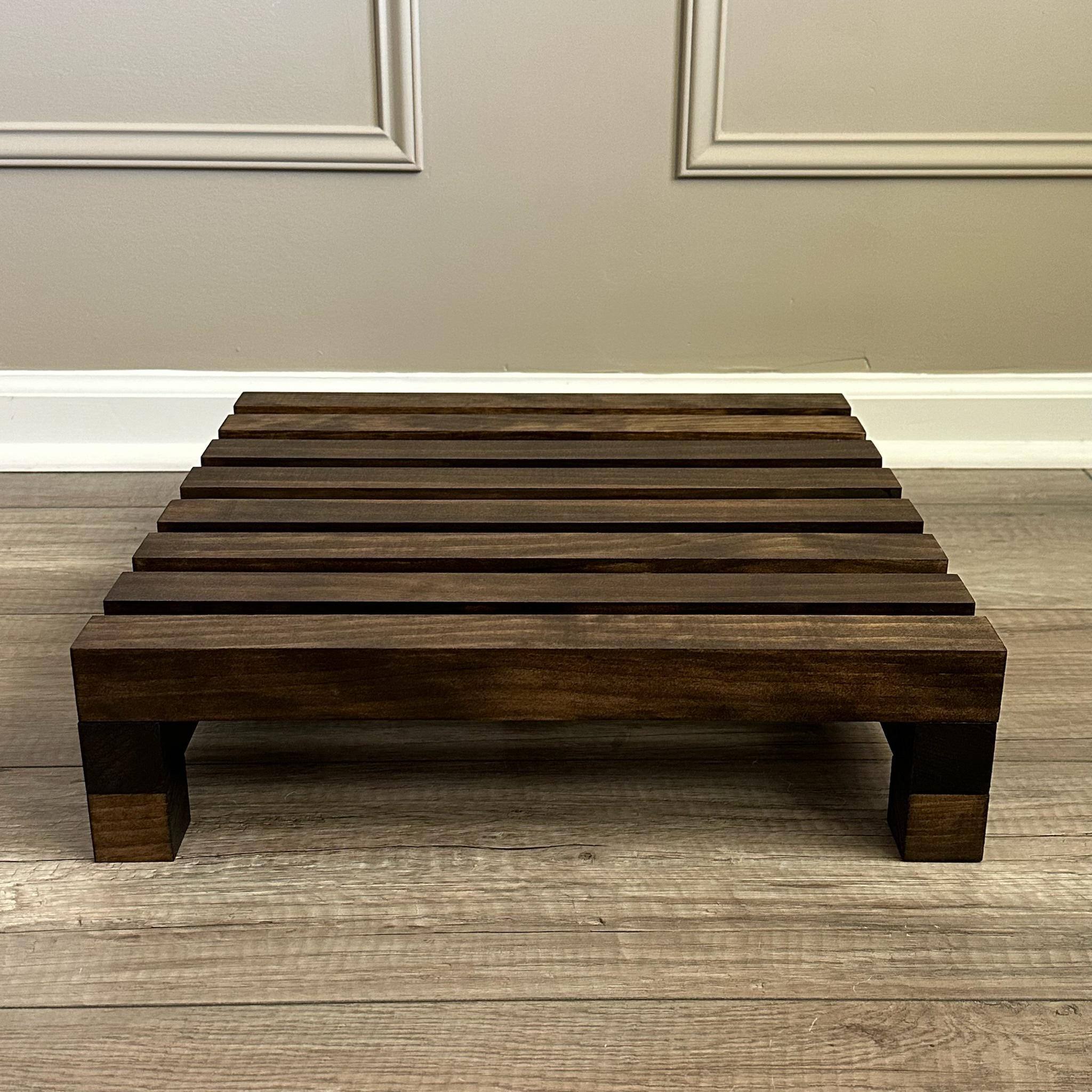 Rustic Wooden Plant Stand: Handmade Solid Wood Riser - Etsy