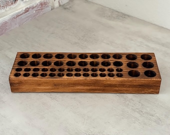 Cosmetic Storage Large Solid Wood Perfume Sample Holder: Makeup and Fragrance Organizer