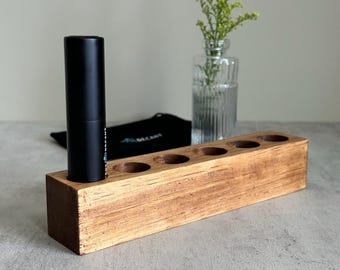 Handmade Wood Scent Decant Holder: 5ml Perfume Organizer