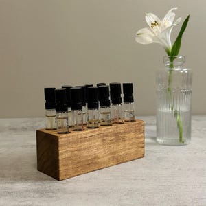 Solid Wood Perfume Sample Holder: Fragrance Organizer
