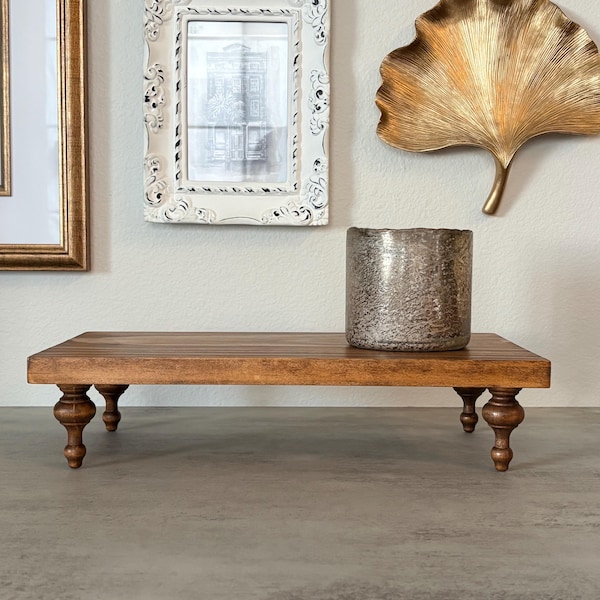 Wood Riser Centerpiece, Farmhouse Table Pedestal for Candles, Christmas & Wedding Decor