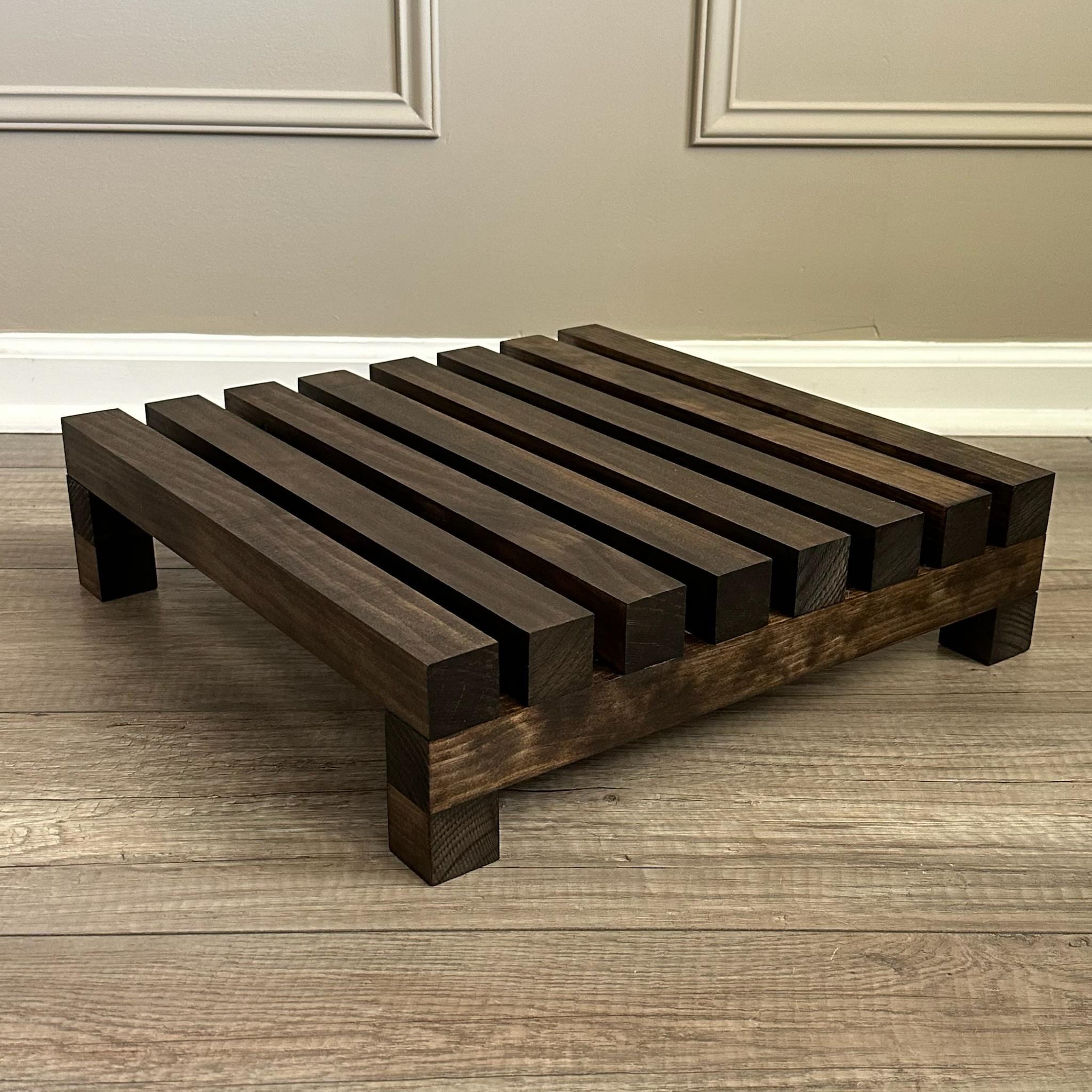 Rustic Wooden Plant Stand: Handmade Solid Wood Riser - Etsy