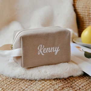 Bolsa de maquillaje de novia personalizable, bolsa de maquillaje personalizada, bolsa de maquillaje de novia, caja de maquillaje bordada con letras, regalos de dama de honor, regalo de San Valentín