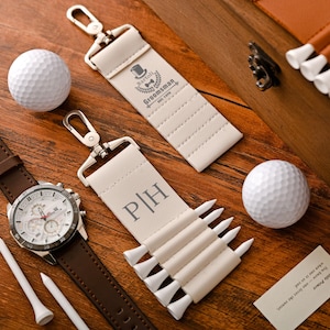 Gepersonaliseerde leren golft-shirt: gegraveerd cadeau voor golfaccessoires