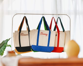 Personalisierte Tasche mit Initialen und Namen, handgemachte Geschenkbeutel für Brautjungfern, stilvolle und praktische Schultertasche