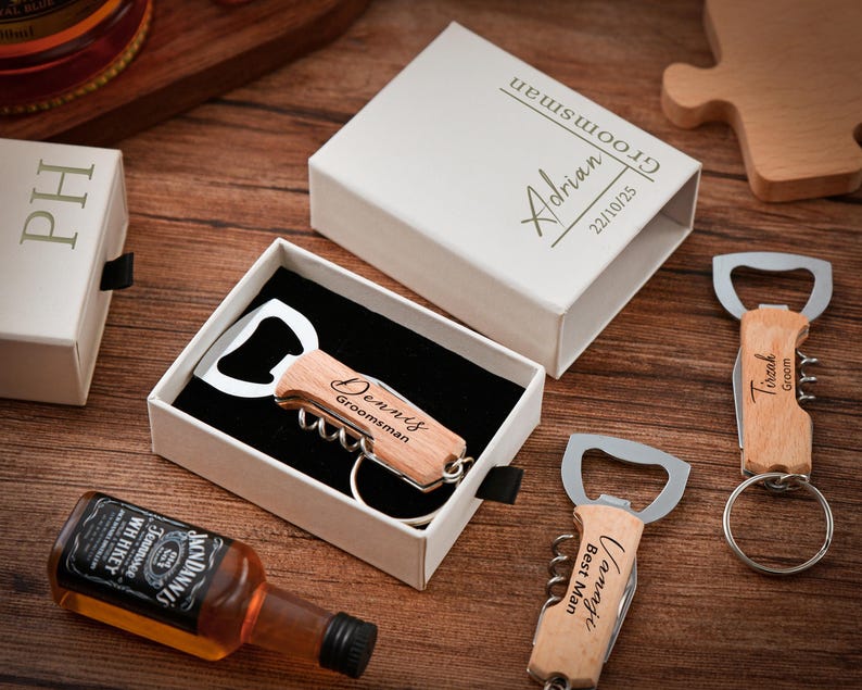 Personalized Engraved Bottle Opener: Groomsmen Gift, Wedding Favor image 2